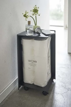 Rangement pour toilettes sur roulettes Caster (Noir)