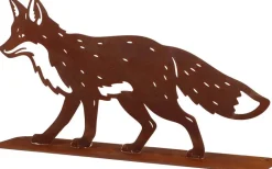 Renard décoratif en métal rouillé