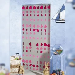 Rideau coeurs et pompons