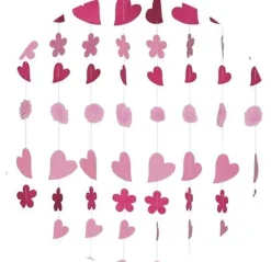 Rideau coeurs et pompons