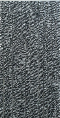 Rideau de porte en fibres synthétiques Chenilles (Chiné noir - Gris - Blanc)
