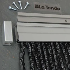 Rideau de porte en PVC noir Bellano (90 x 210 cm)