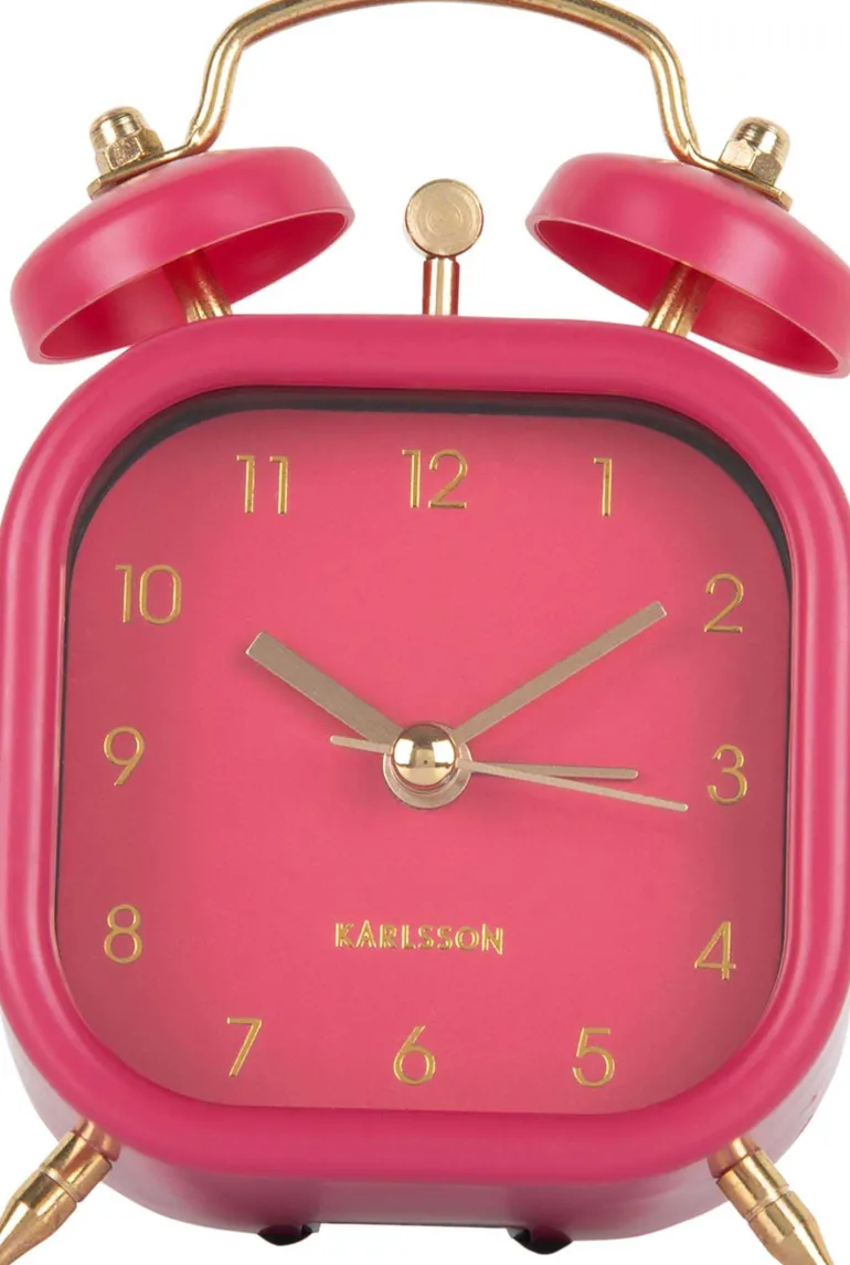 Réveil carré effet métallisé Glam Square (Rose)