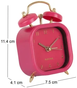 Réveil carré effet métallisé Glam Square (Rose)