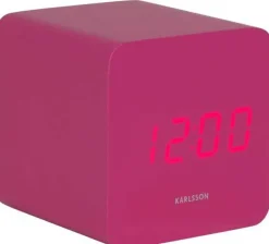 Réveil carré LED en MDF Spry (Rose)