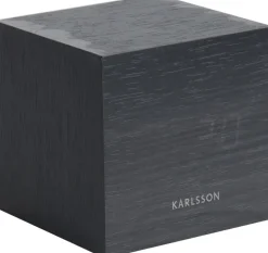 Réveil en bois carré Cube (Noir)