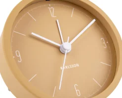 Réveil en métal mat Numbers & Lines 9 cm (Ocre jaune)