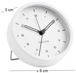 Réveil en métal style moderne Tinge (Blanc)