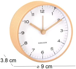 Réveil rond 9 cm Circus Rings (Marron clair)