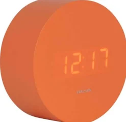 Réveil rond LED en MDF Spry (Orange)