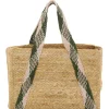 Sac en jute rectangulaire et poche en coton kaki