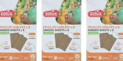 Sachet de feuilles sablées pour cage oiseaux domestiques (3 sachets de 8 feuilles de 36 x 21 cm)