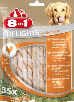 Sachet 35 sticks pour chien garnis de poulet Delights