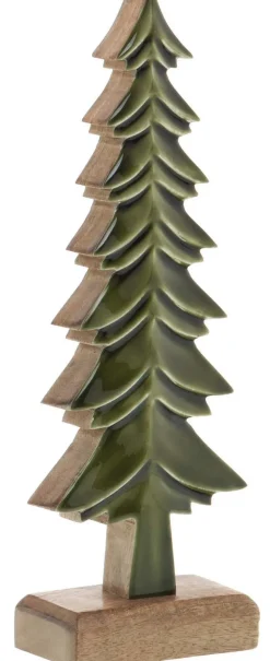 Sapins décoratifs en bois de manguier vert (Lot de 3)