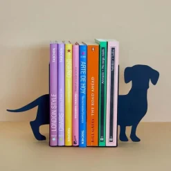 Serre-livres en métal noir Animaux (Teckel)