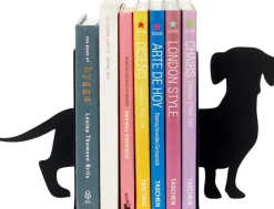 Serre-livres en métal noir Animaux (Teckel)