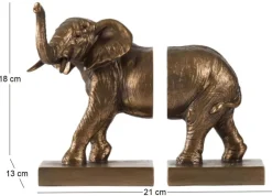 Serre-livres en résine éléphant (Lot de 2)