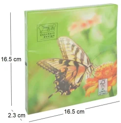 Serviette en papier de soie avec motifs (Lot de 20) (Papillon)