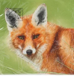Serviette en papier de soie avec motifs (Lot de 20) (Renard)