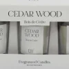 Set de 3 bougies en verre Votives (Bois de cèdre)