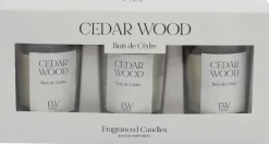 Set de 3 bougies en verre Votives (Bois de cèdre)