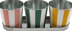 Set de 3 cache-pots en zinc Cabana 12 cm
