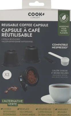 Set de 3 capsules réutilisables compatibles Nesporesso