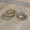 Set de 4 dessous de verre en jute 10 cm
