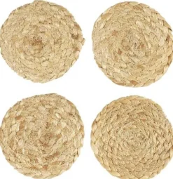 Set de 4 dessous de verre en jute 10 cm