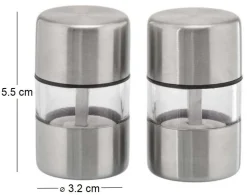 Set de 2 minis moulins sel et poivre en inox