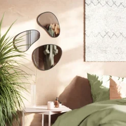 Set de 3 miroirs finition métallique Hubba