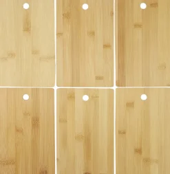 Set de 6 planches à découper en bambou avec socle en métal
