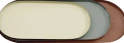 Set de 3 plateaux vide-poche en métal Oval