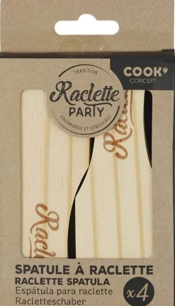 Set de 4 spatules à raclettes en bois