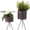 Set de 2 supports à plantes ronds Pedestal (Violet)