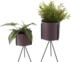 Set de 2 supports à plantes ronds Pedestal (Violet)