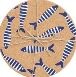 Set de table en liège Poissons 20 cm (Lot de 6)