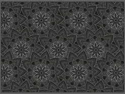 Set de table en vinyle 40 x 30 cm (Lot de 6) (Mandala noir)