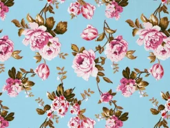 Set de table en vinyle 40 x 30 cm (Lot de 6) (Roses fond bleu)