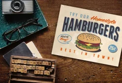 Set de table en vinyle 40 x 30 cm (Lot de 6) (Imprimé hamburgers)