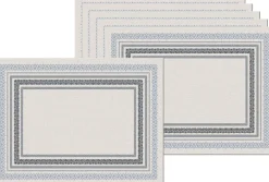 Set de table en vinyle 40 x 30 cm (Lot de 6) (Liserés bleu et noir)