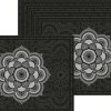 Set de table en vinyle 40 x 30 cm (Lot de 6) (Mandala noir et gris)