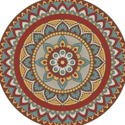 Set de table rond mandala 38 cm (Lot de 6) (Coloré)