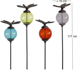 Set de 4 tuteurs boules colorées Animaux (Libellules)