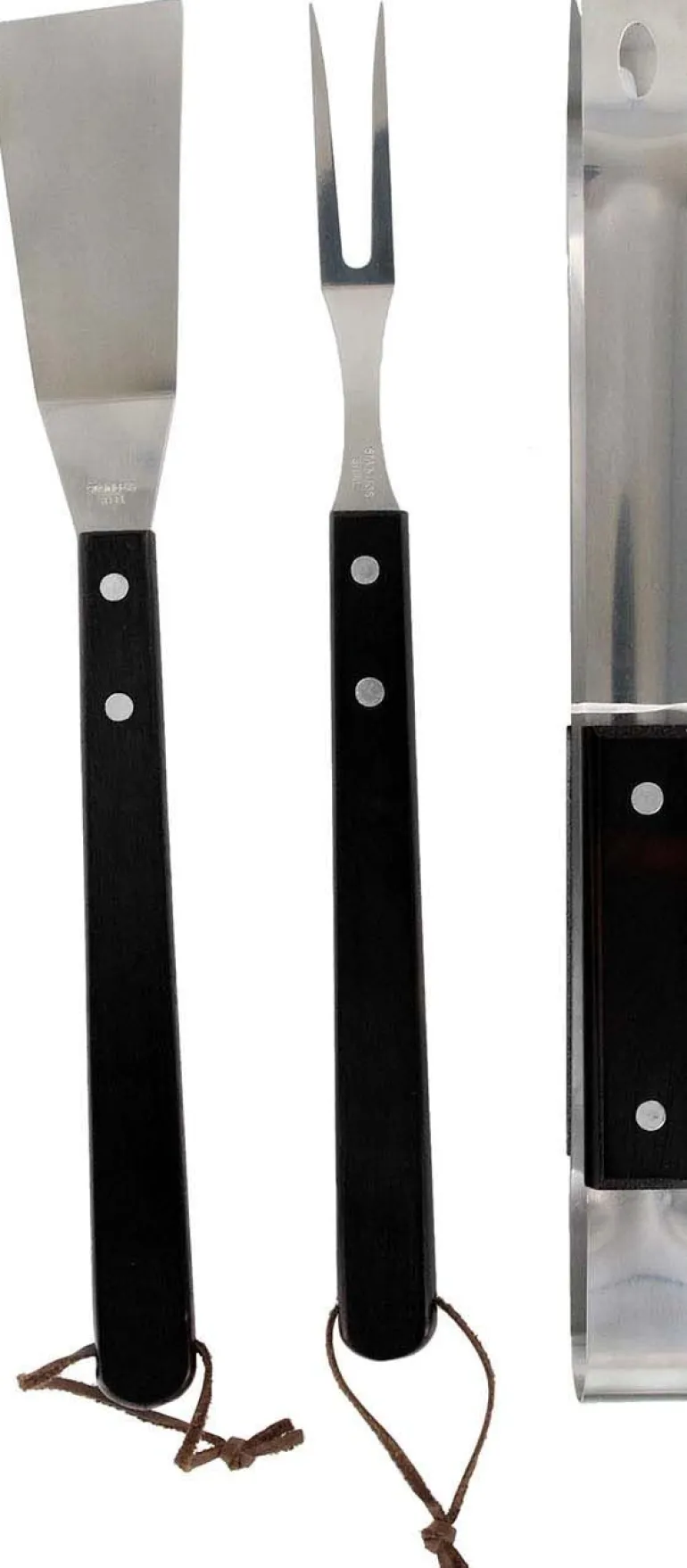 Set de 3 ustensiles à BBQ avec manches en bois