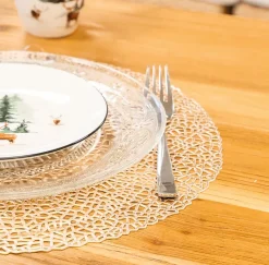 Sets de table en vinyle Fête (lot de 6) (Doré 2)