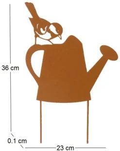 Silhouette arrosoir sur pique en fonte 23 x 36 cm