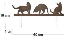Silhouette en fer Chats sur piques (3 chats)