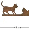 Silhouette en fer Chats sur piques (2 chats)