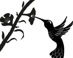 Silhouette sur pique en acier noir (Colibri)